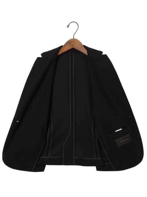 ドビーニット 1ボタン7分袖ジャケット 組織紺(セットアップ可能)