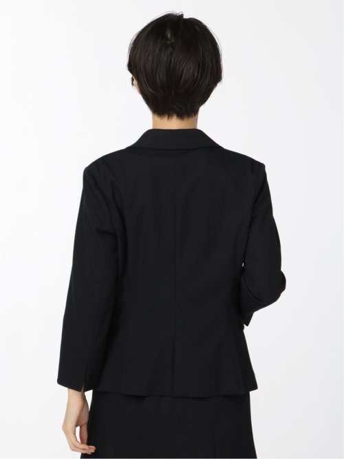 ドビーニット 1ボタン7分袖ジャケット 組織紺(セットアップ可能)