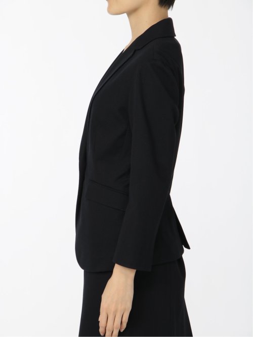 ドビーニット 1ボタン7分袖ジャケット 組織紺(セットアップ可能)