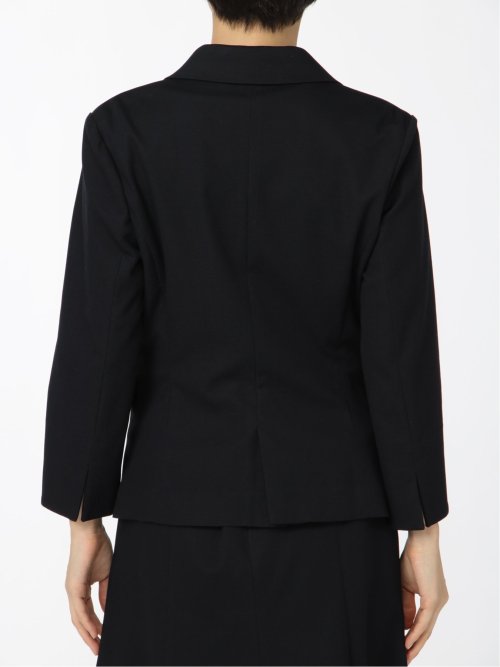 ドビーニット 1ボタン7分袖ジャケット 組織紺(セットアップ可能)