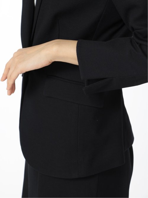 ドビーニット 1ボタン7分袖ジャケット 組織紺(セットアップ可能)