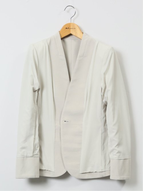 カットジョーゼット カラーレスジャケット ベージュ(セットアップ可能)