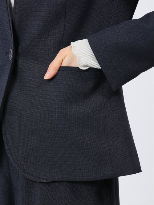 ウーリッシュ カラーレスジャケット ピンドット紺(セットアップ可能)