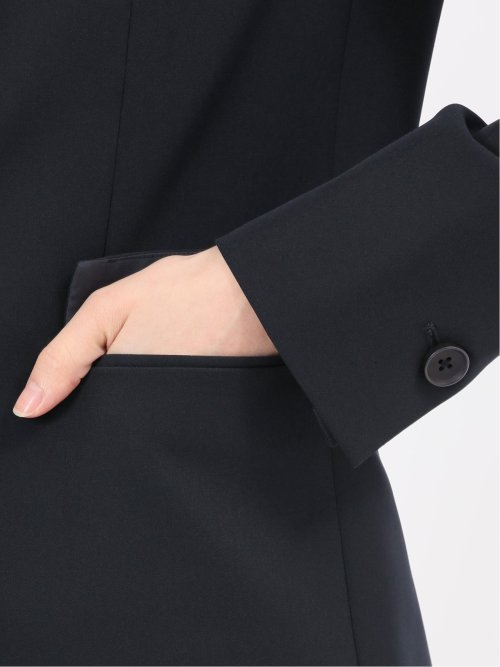 ストレッチウォッシャブル ダブルクロス リラクシング 1ボタンジャケット 紺(セットアップ可能)