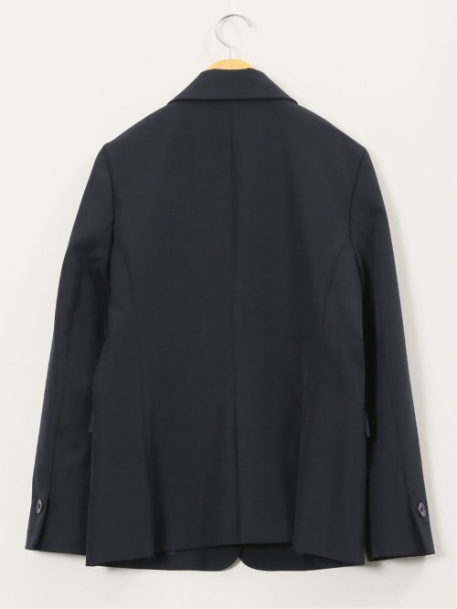 ストレッチウォッシャブル ダブルクロス リラクシング 1ボタンジャケット 紺(セットアップ可能)