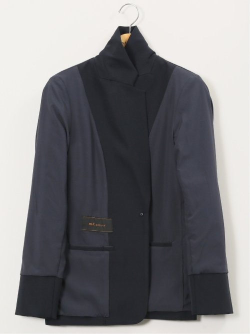 ストレッチウォッシャブル ダブルクロス リラクシング 1ボタンジャケット 紺(セットアップ可能)