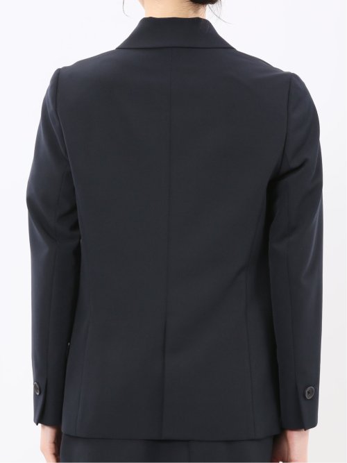 ストレッチウォッシャブル ダブルクロス リラクシング 1ボタンジャケット 紺(セットアップ可能)