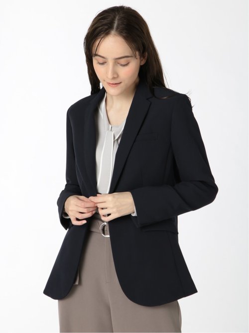 ダブルクロス 1ボタンテーラージャケット 紺