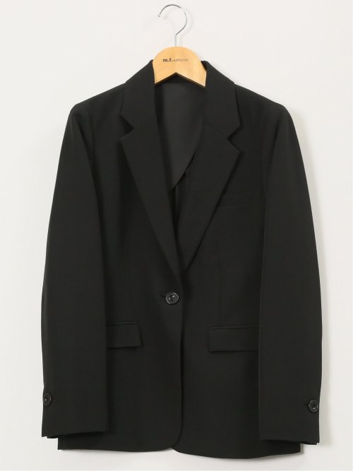 ストレッチウォッシャブル ダブルクロス リラクシング 1ボタンジャケット 黒(セットアップ可能)