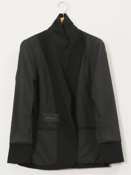 ストレッチウォッシャブル ダブルクロス リラクシング 1ボタンジャケット 黒(セットアップ可能)