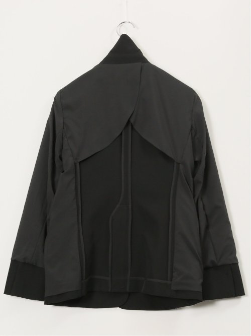 ストレッチウォッシャブル ダブルクロス リラクシング 1ボタンジャケット 黒(セットアップ可能)