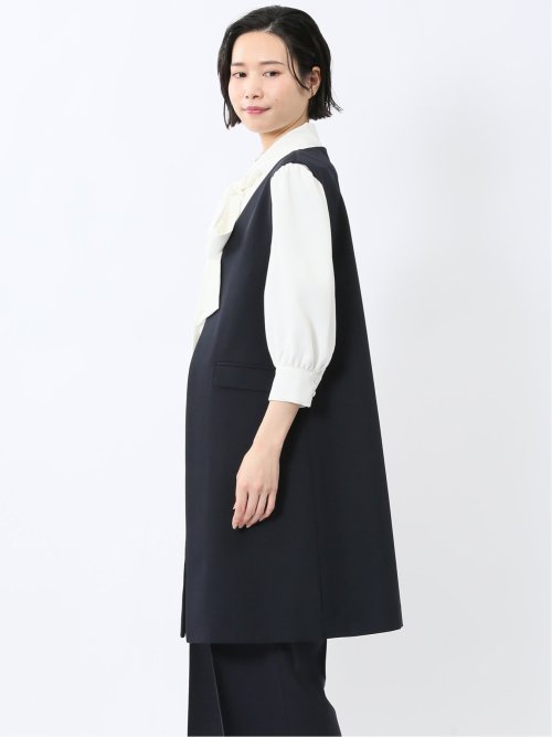 ダブルクロス ロングジレ 紺(セットアップ可能)