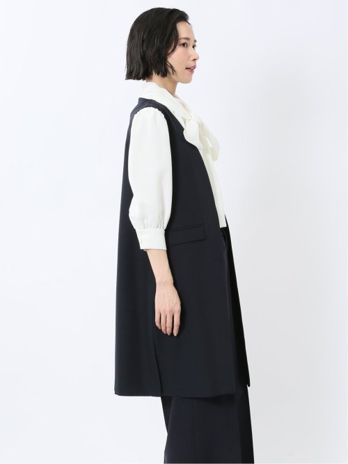 ダブルクロス ロングジレ 紺(セットアップ可能)