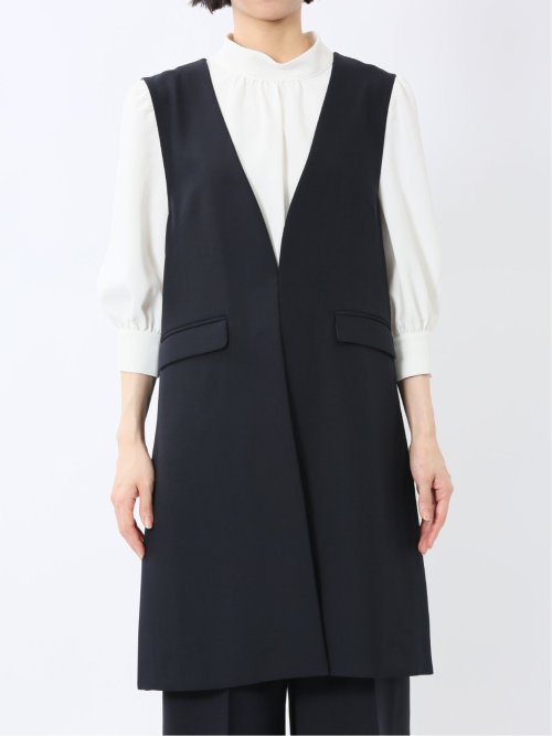 ダブルクロス ロングジレ 紺(セットアップ可能)