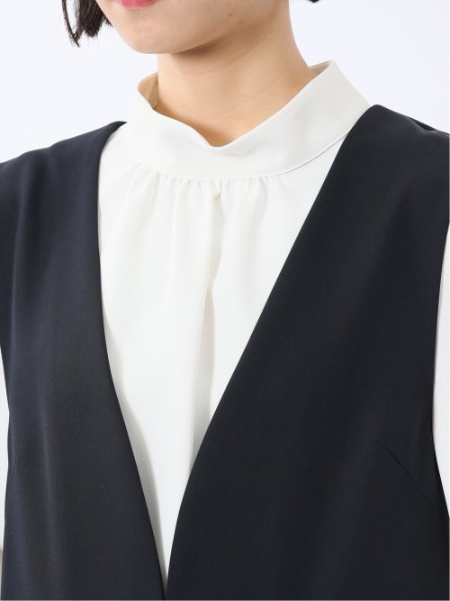 ダブルクロス ロングジレ 紺(セットアップ可能)