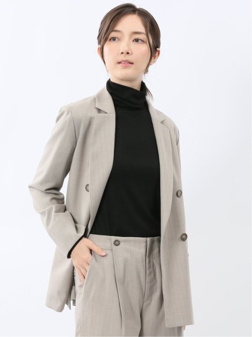 ダブルクロス カラーレスジャケット ベージュ(セットアップ可能)(S 33