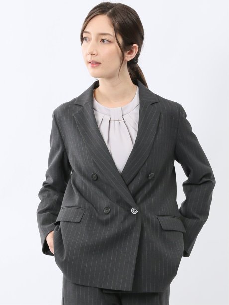 ビリーストライプ ダブルジャケット グレー(セットアップ可能)