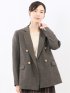 ストレッチウォッシャブル シャーク リラクシング ダブルジャケット こげ茶(セットアップ可能)