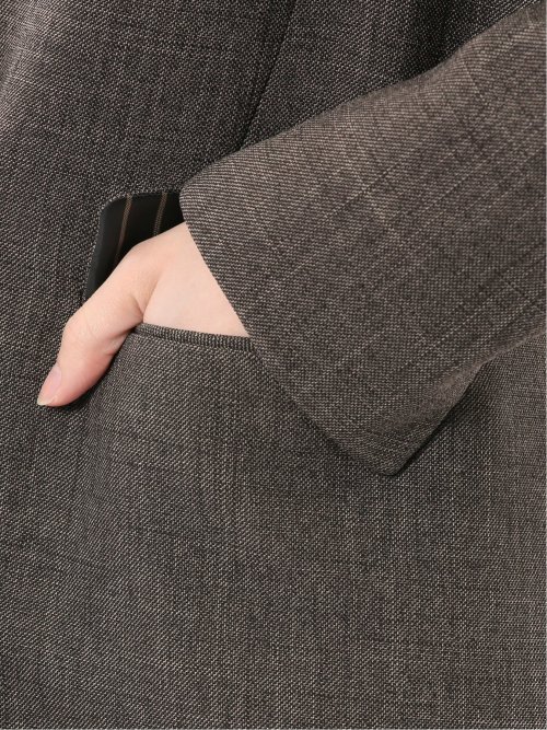 ストレッチウォッシャブル シャーク リラクシング ダブルジャケット こげ茶(セットアップ可能)