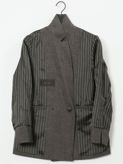 ストレッチウォッシャブル シャーク リラクシング ダブルジャケット こげ茶(セットアップ可能)