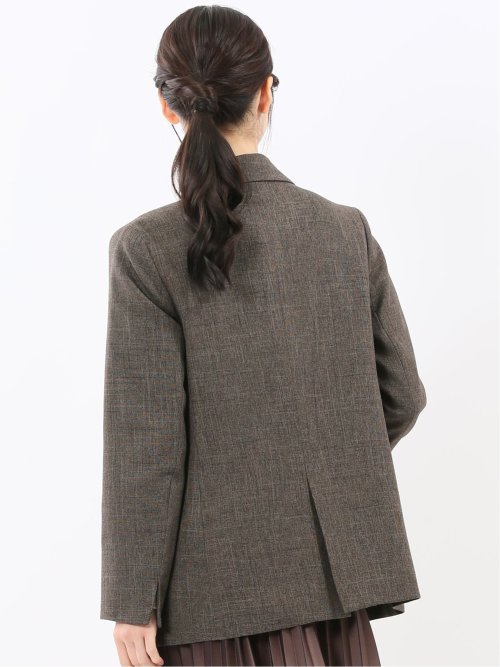 ストレッチウォッシャブル シャーク リラクシング ダブルジャケット こげ茶(セットアップ可能)