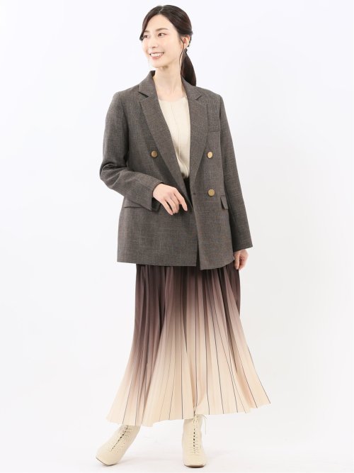 ストレッチウォッシャブル シャーク リラクシング ダブルジャケット こげ茶(セットアップ可能)