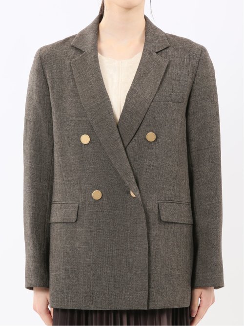 ストレッチウォッシャブル シャーク リラクシング ダブルジャケット こげ茶(セットアップ可能)