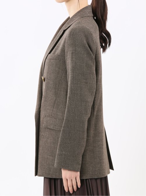 ストレッチウォッシャブル シャーク リラクシング ダブルジャケット こげ茶(セットアップ可能)