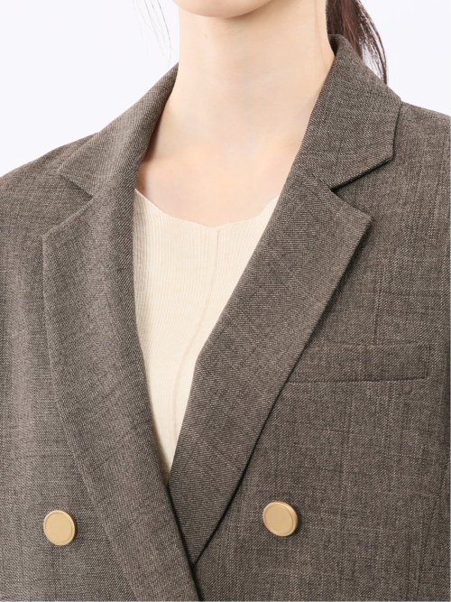 ストレッチウォッシャブル シャーク リラクシング ダブルジャケット こげ茶(セットアップ可能)