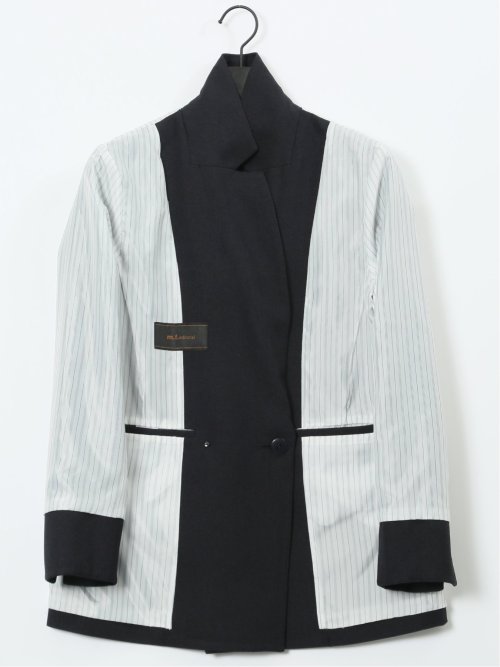 ストレッチウォッシャブル シャーク リラクシング ダブルジャケット 紺(セットアップ可能)