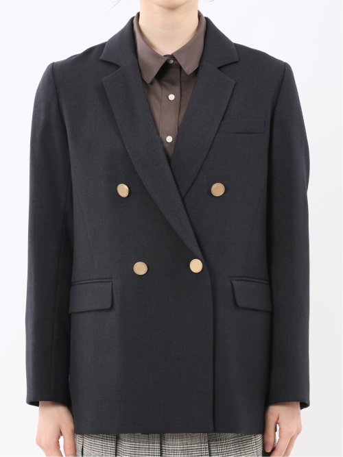 ストレッチウォッシャブル シャーク リラクシング ダブルジャケット 紺(セットアップ可能)