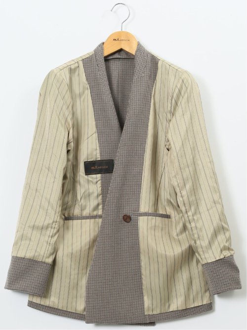 ストレッチウォッシャブル チェック柄 リラクシング ダブルジャケット