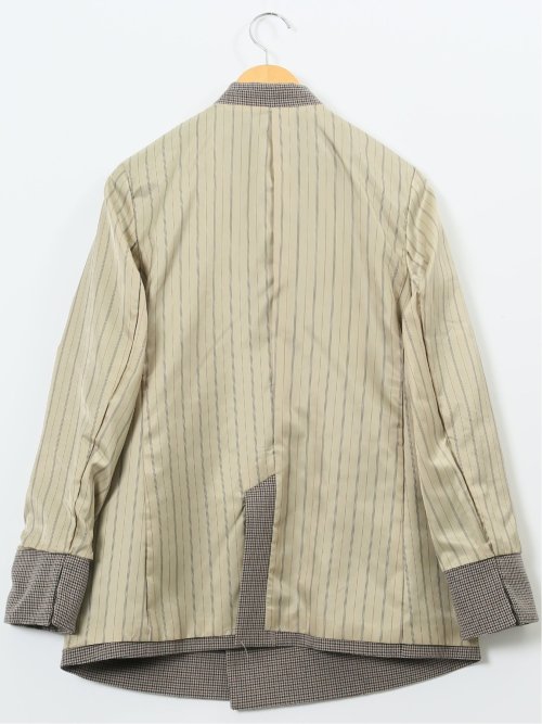 ストレッチウォッシャブル チェック柄 リラクシング ダブルジャケット