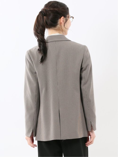 ストレッチウォッシャブル チェック柄 リラクシング ダブルジャケット