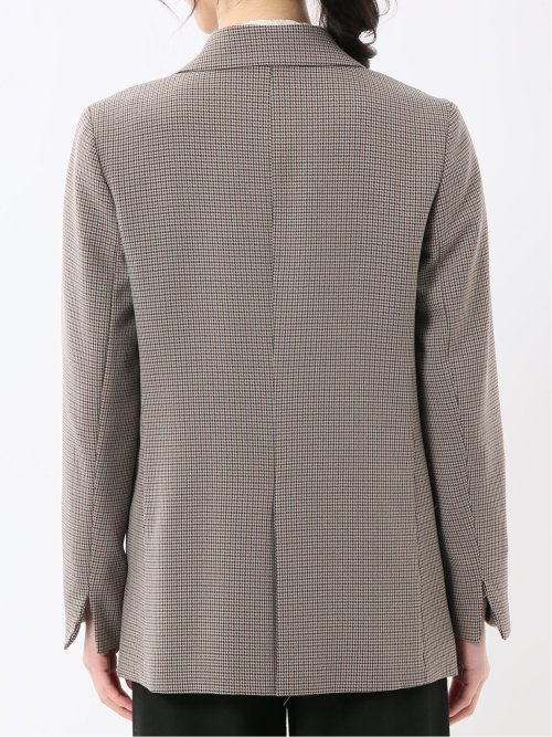 ストレッチウォッシャブル チェック柄 リラクシング ダブルジャケット