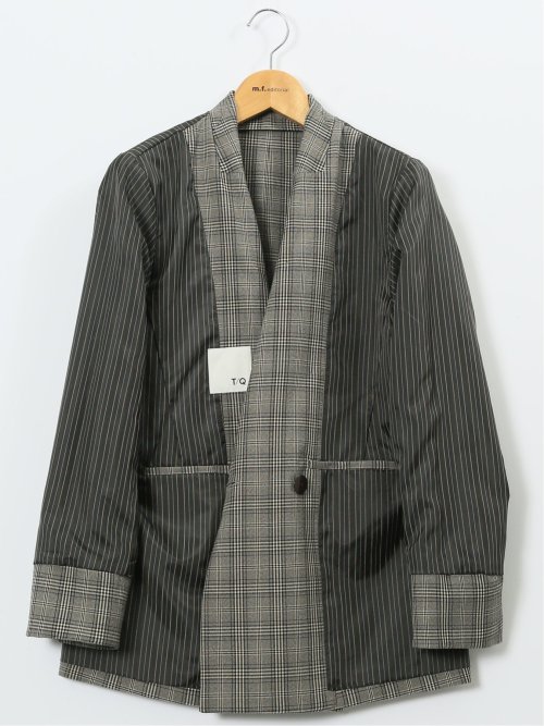 ストレッチウォッシャブル チェック柄 リラクシング ダブルジャケット