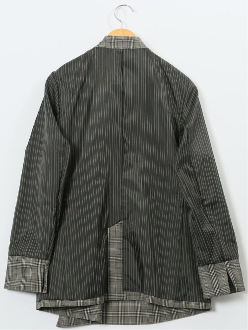 ストレッチウォッシャブル チェック柄 リラクシング ダブルジャケット