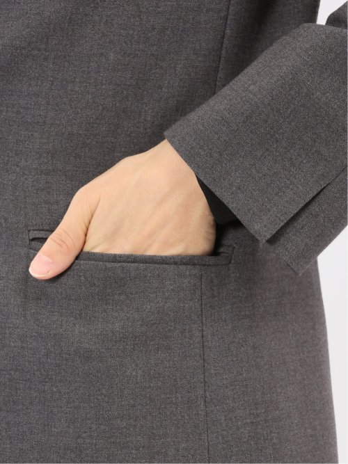 ストレッチウォッシャブル ウーリッシュ ノーカラージャケット(セットアップ可能)