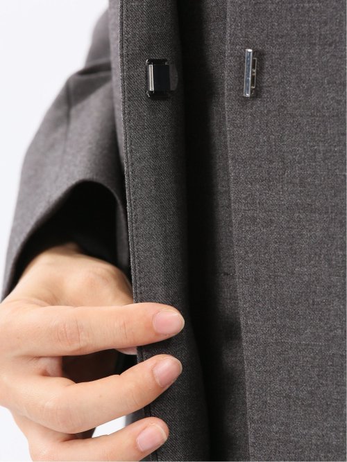 ストレッチウォッシャブル ウーリッシュ ノーカラージャケット(セットアップ可能)