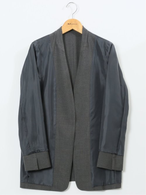 ストレッチウォッシャブル ウーリッシュ ノーカラージャケット(セットアップ可能)