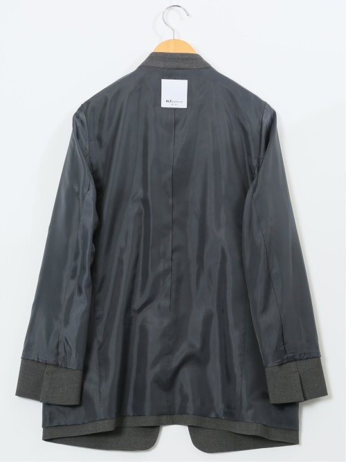 ストレッチウォッシャブル ウーリッシュ ノーカラージャケット(セットアップ可能)