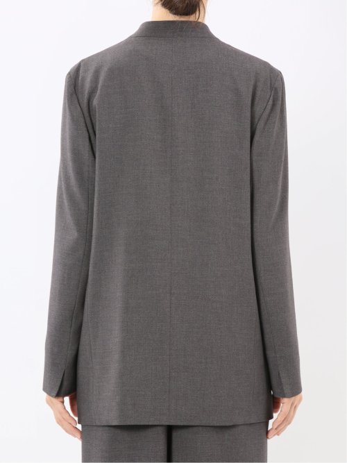 ストレッチウォッシャブル ウーリッシュ ノーカラージャケット(セットアップ可能)