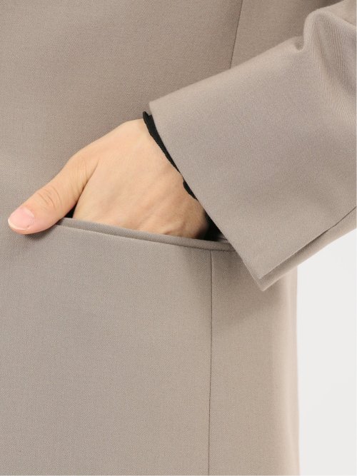 ストレッチウォッシャブル ウーリッシュ ノーカラージャケット(セットアップ可能)