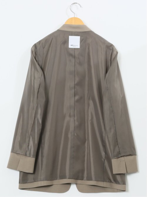 ストレッチウォッシャブル ウーリッシュ ノーカラージャケット(セットアップ可能)