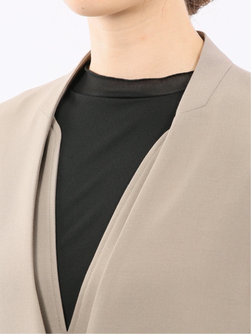 ストレッチウォッシャブル ウーリッシュ ノーカラージャケット(セットアップ可能)