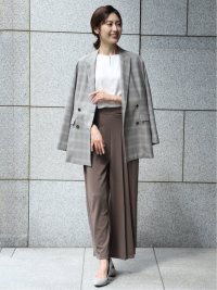ストレッチウォッシャブル グレンチェック柄 ダブルジャケット 