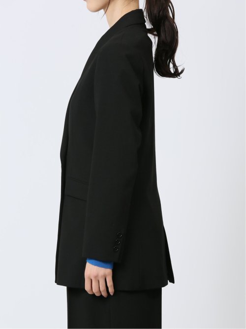 ストレッチウォッシャブル 黒無地ダブルジャケット(セットアップ可能)