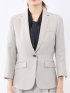 ストレッチ ウォッシャブル 1ボタン 7分袖 ジャケット ライトグレー(セットアップ可能)