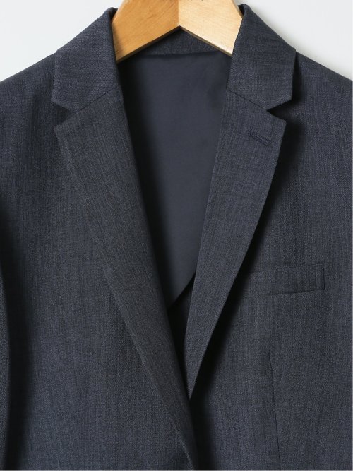 ストレッチ ウォッシャブル 1ボタン 7分袖 ジャケット 紺(セットアップ可能)
