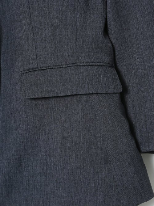 ストレッチ ウォッシャブル 1ボタン 7分袖 ジャケット 紺(セットアップ可能)